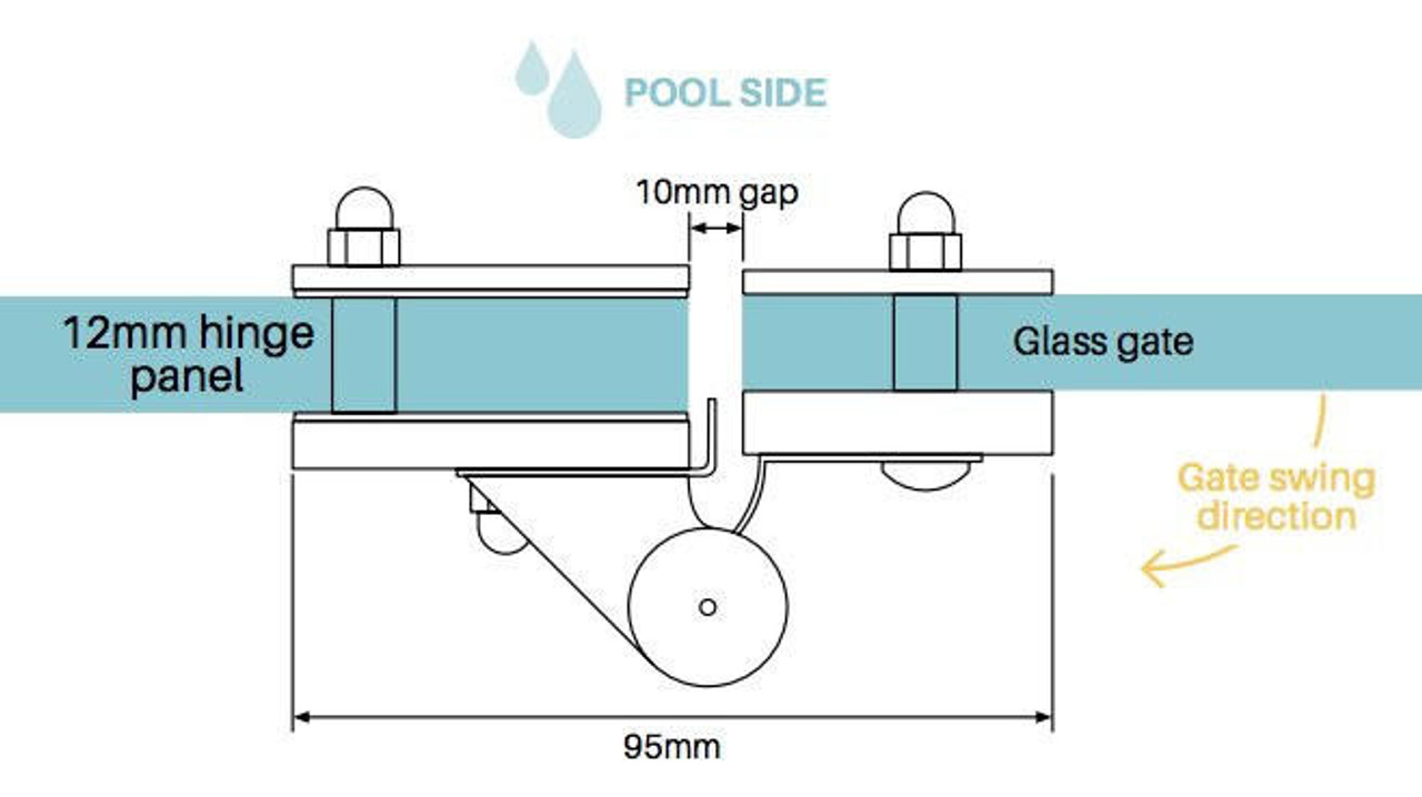 Master Range Glass to Glass Hinge Set Matt Black Finish SS316