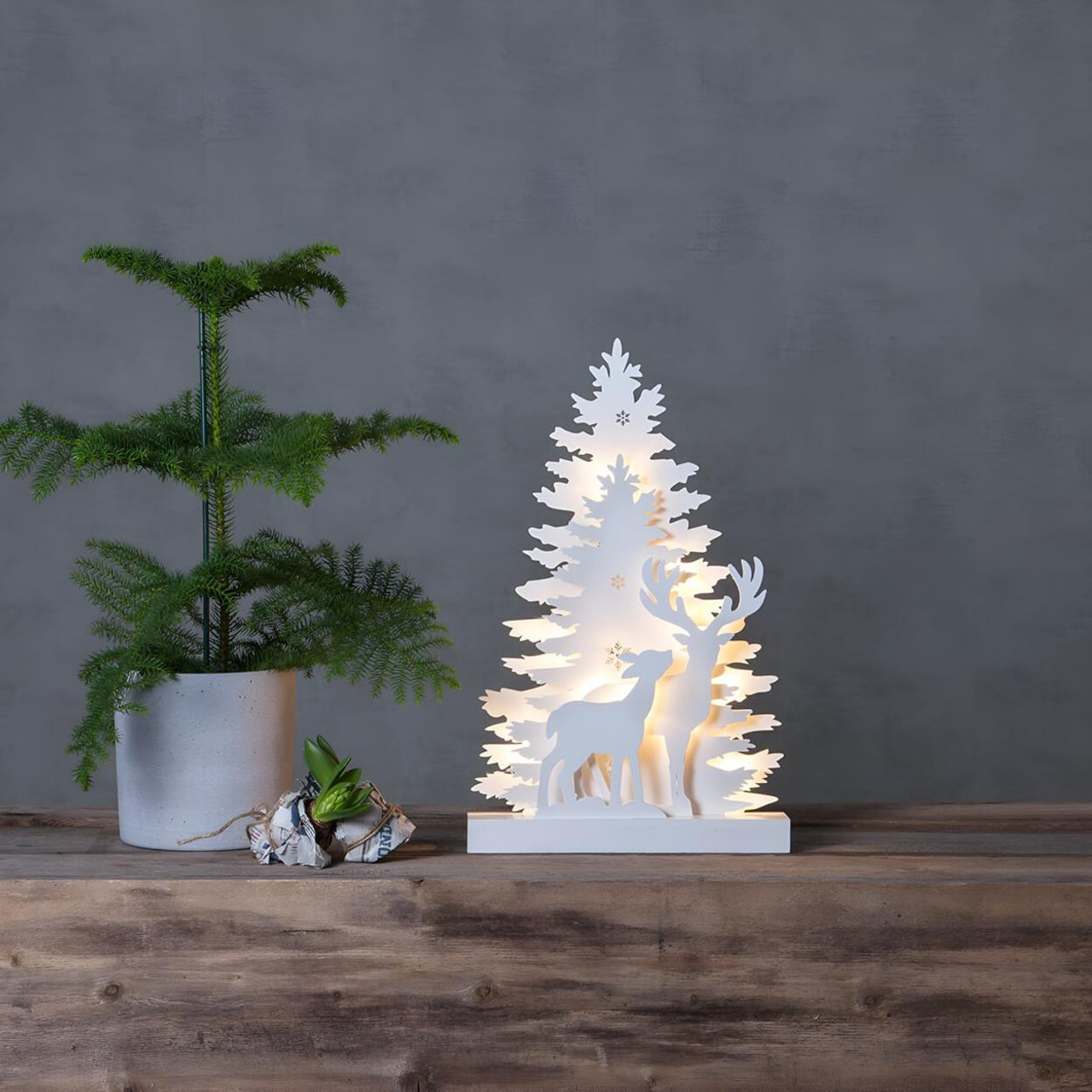 Eglo Christmas Fauna Tree/Reindeer Decoration White 