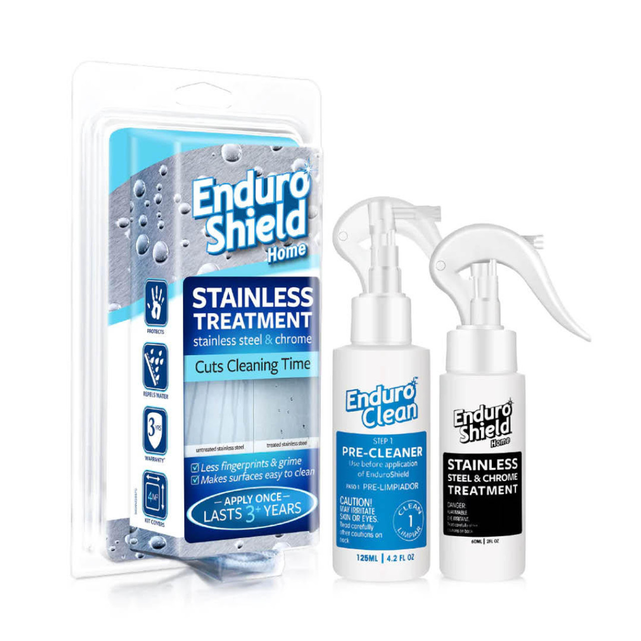 EnduroShield Stainless Steel & Chrome Treatment Kit 60ml Treats up to 4 sqm