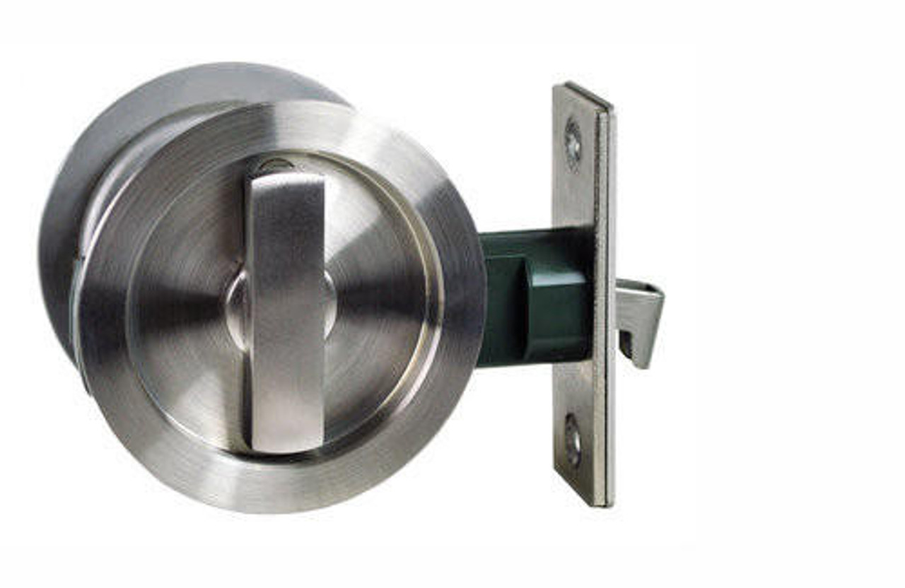 Nidus Sliding Cavity Door Privacy Set Stainless Steel - SCD-PRI-RD-SS