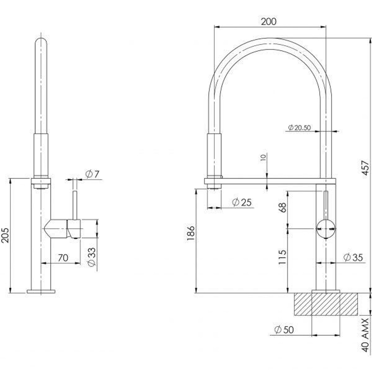 Phoenix Tapware Phoenix Blix Flexible Hose Sink Mixer 200mm Round (Brushed Nickel) 10473100BN