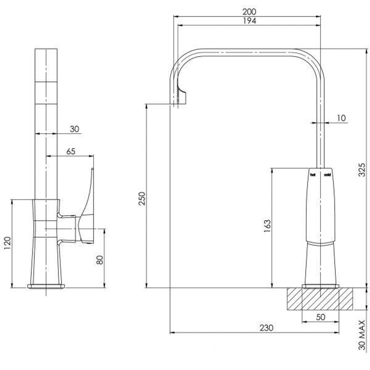 Phoenix Tapware Phoenix Argo Sink Mixer 200mm Squareline (Chrome) AR731 CHR