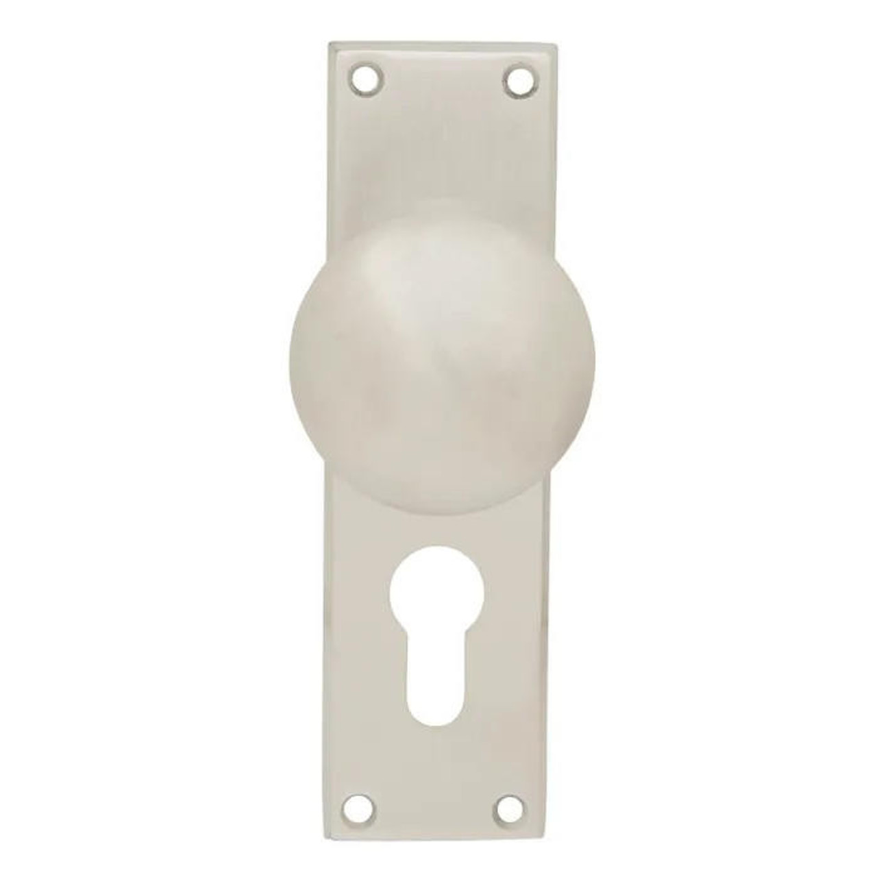 Pavtom 7504SC Victorian Knob On Euro Back Plate - Satin Chrome