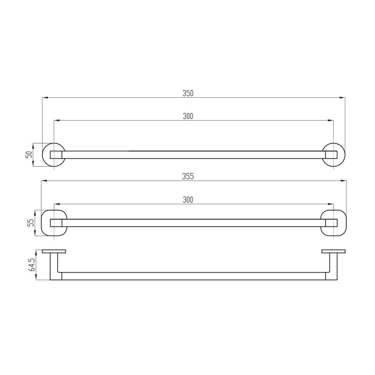 Villeroy & Boch Architectura 300mm Towel Rail (Chrome) TVA1550961