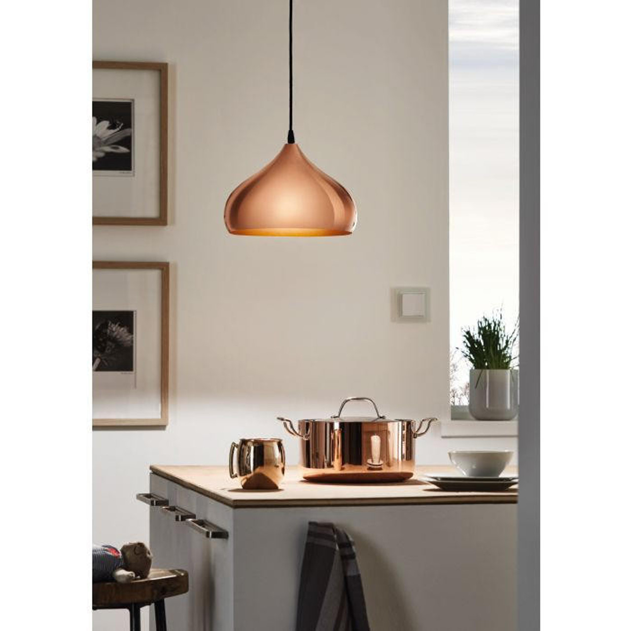 HAPTON COPPER LOOK DOME PENDANT 49449