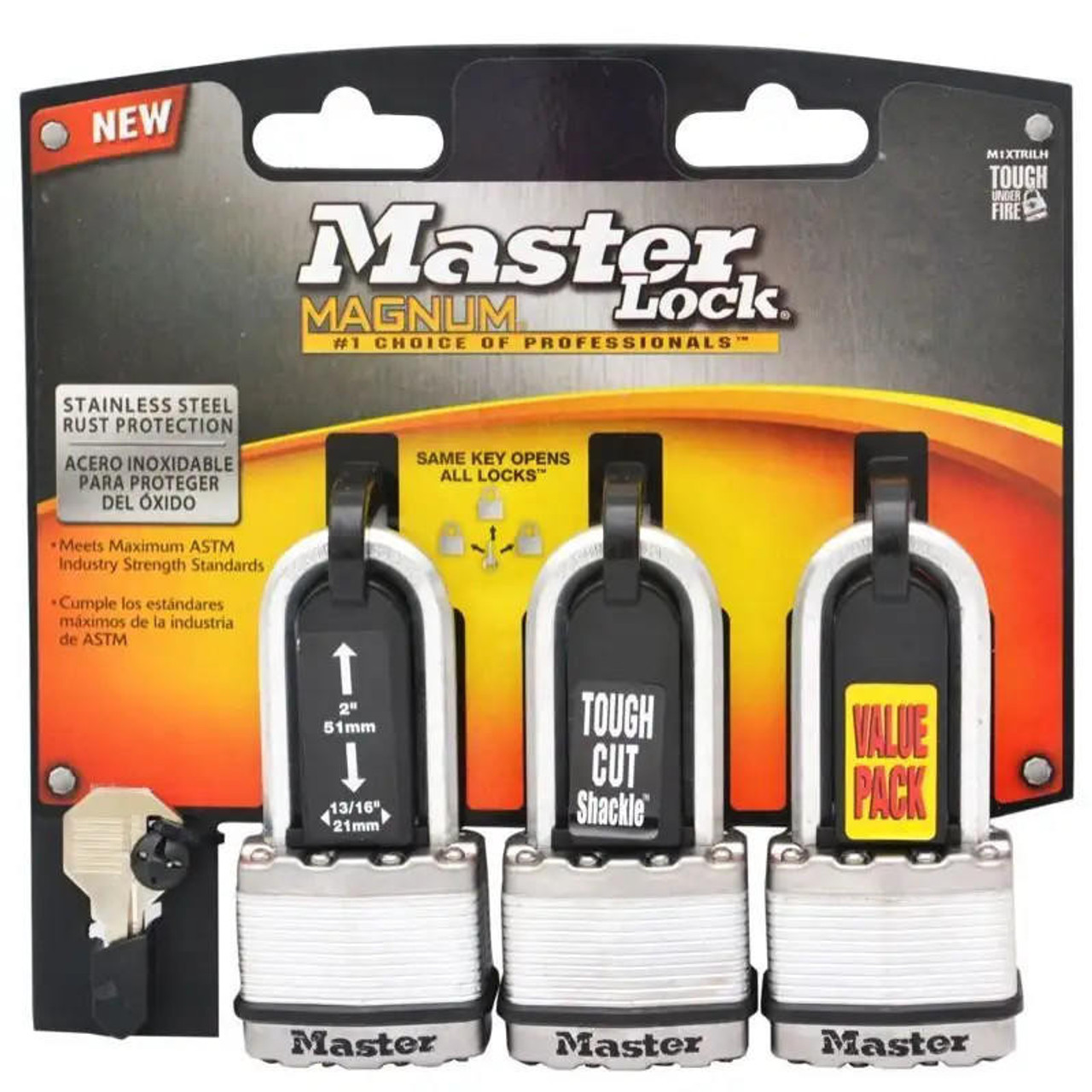 Master Lock Master Magnum Padlock 51mm Shackle 3 Pack - M1TRILH