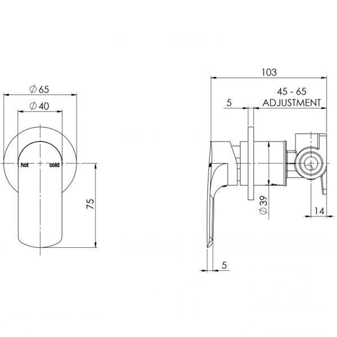 Phoenix Tapware Phoenix Subi Shower/Wall Mixer (Chrome) 10578000C