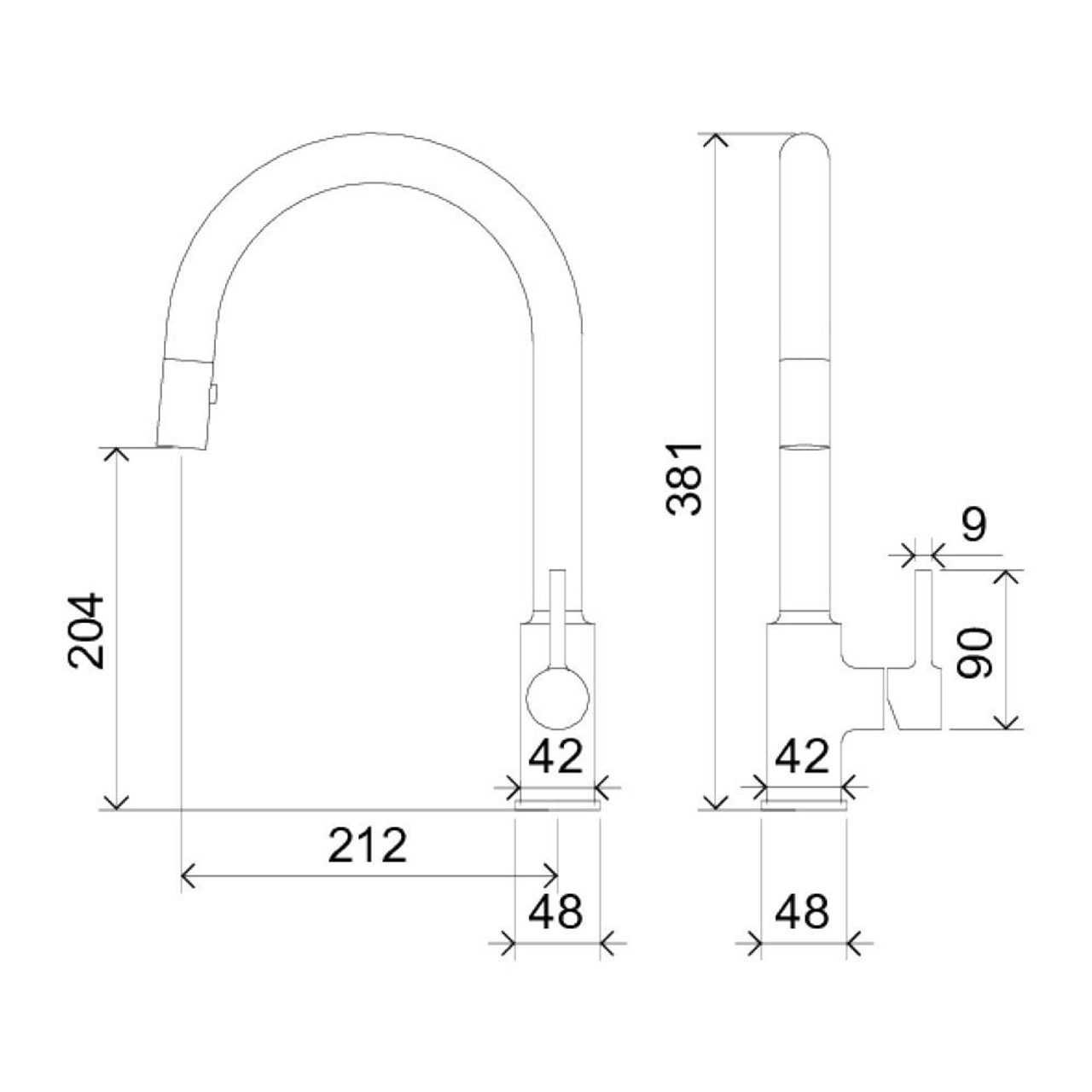 Villeroy & Boch Vita Kitchen Mixer Pull Out Spray Brushed Nickel TVK0214180