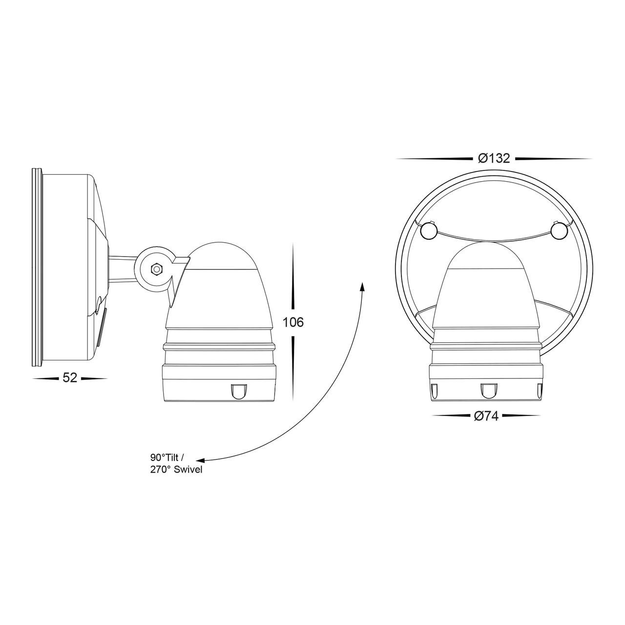 Havit Lighting Focus Polycarbonate White Single Adjustable Spot Light HV3791T-WHT