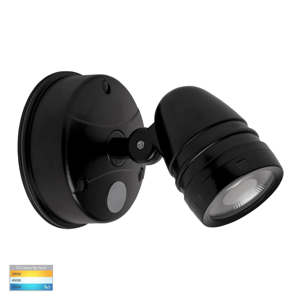 Havit Lighting Focus Polycarbonate Black Single Adjustable Spot Light With Sensor HV3792T-BLK