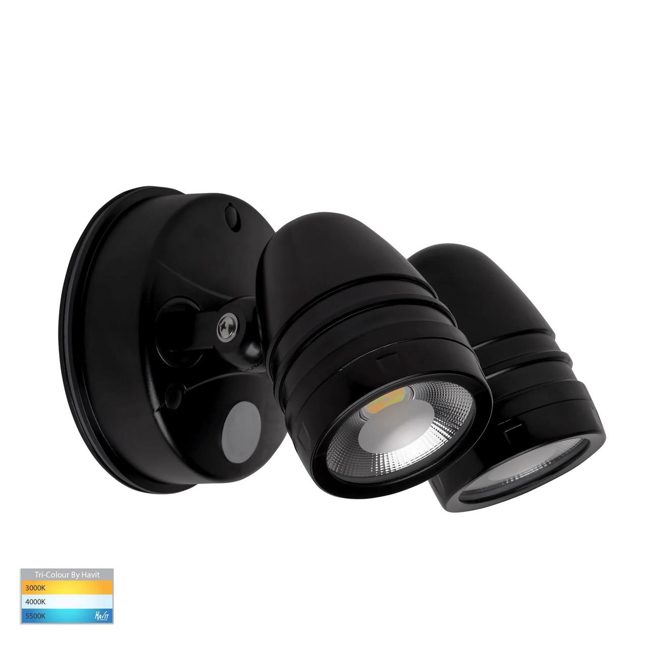 Havit Lighting Focus Polycarbonate Black Double Adjustable Spot Light With Sensor HV3794T-BLK
