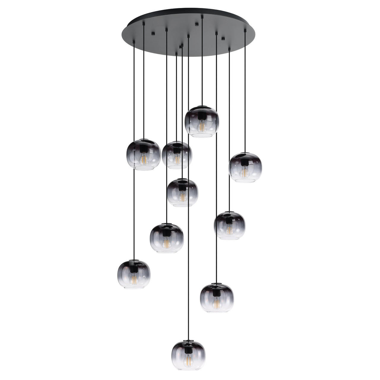 Eglo OILELLA 10 LIGHT PENDANT CLEAR AND SMOKE GLASS 205649N