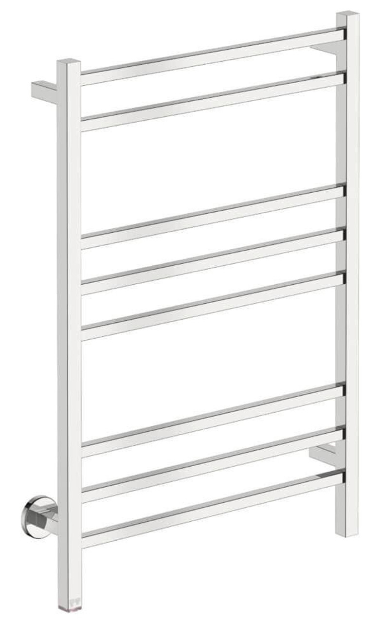 357033 Bathroom Butler Cubic 8 Bar 650mm Straight Heated Towel Rail with PTSelect Switch Polished Stainless Steel CUB08231-PTS-POLS