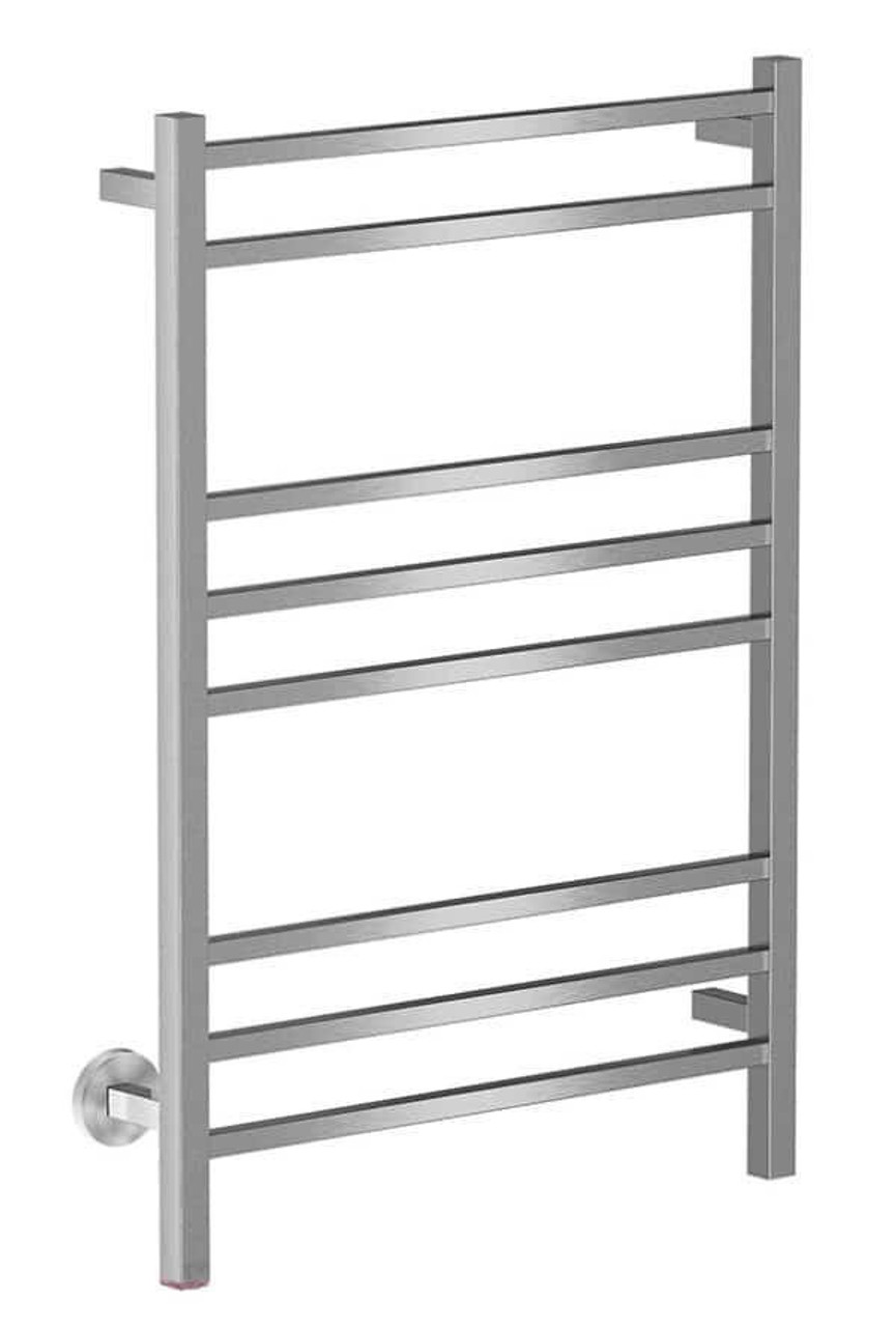 357031 Bathroom Butler Cubic 8 Bar 650mm Straight Heated Towel Rail with PTSelect Switch Brushed Stainless Steel CUB08231-PTS-BRSH