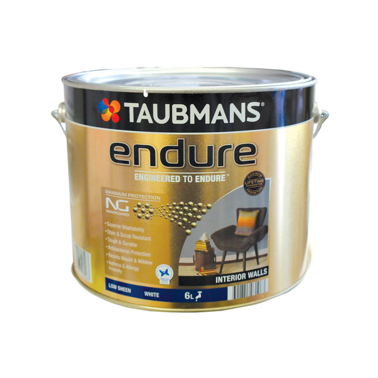 Taubmans Endure Interior Low Sheen White 6L