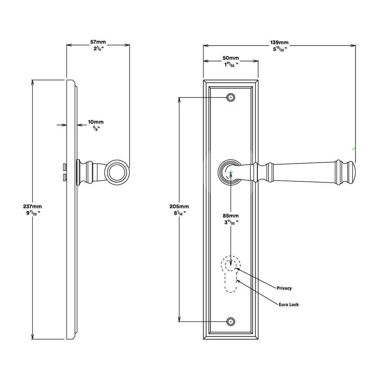  Iver Verona Lever Stepped Backplate 