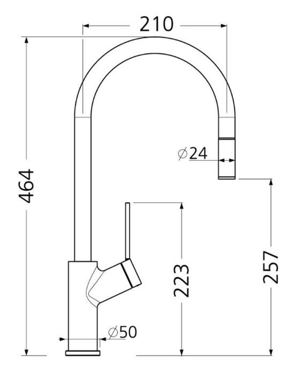 Oliveri Vilo Pull Out Mixer Tap White VT0398B-WH