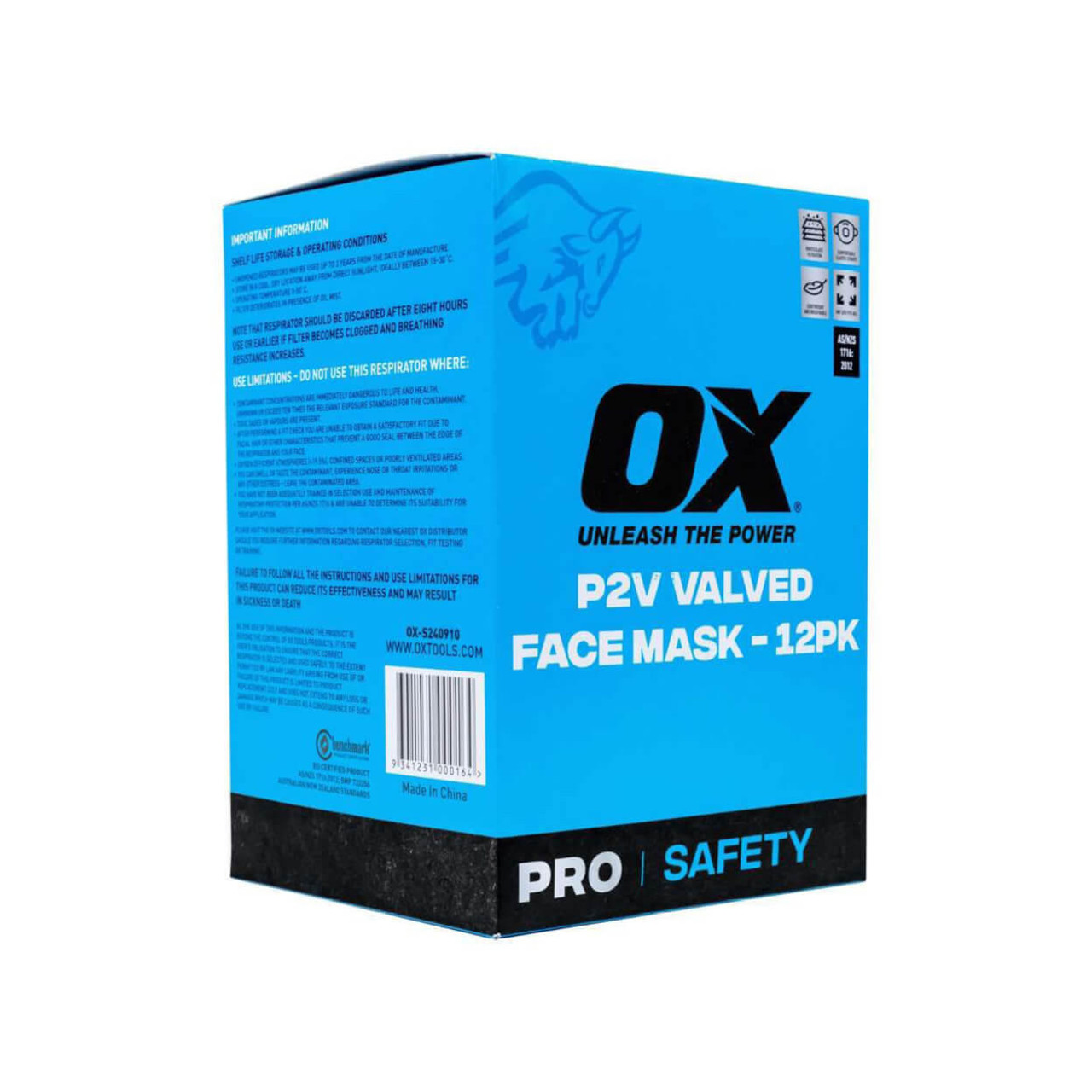 OX Tools OX P2V Disposable Mask 12pk OX-S240910