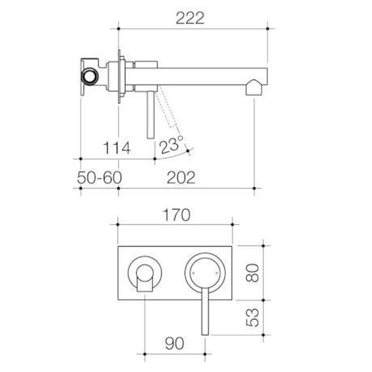 Caroma Titan Wall Basin Mixer (Stainless Steel) 99006SS5A