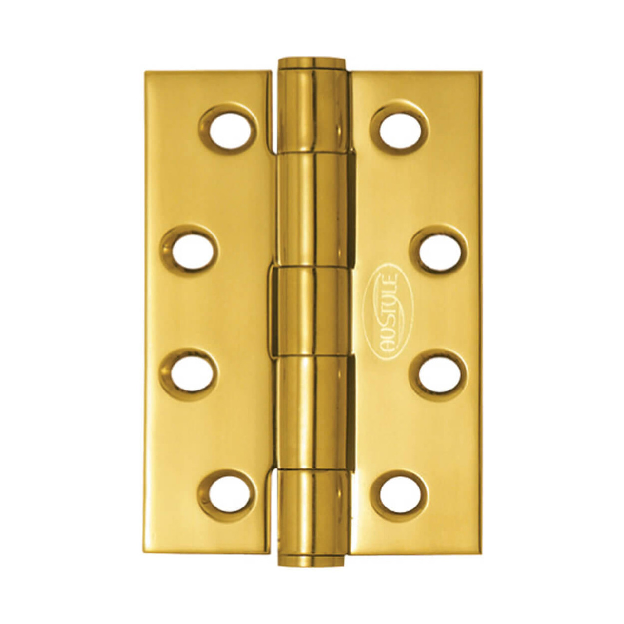  Austyle 304SS Butt Hinge Fixed Pin inc Screws (pair) 100x75x2.5mm PVD Anti-Tarnish Polished Brass 15108 