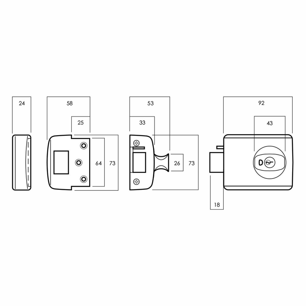 Lockwood 001 Double Cylinder Deadlatch With Open in Strike