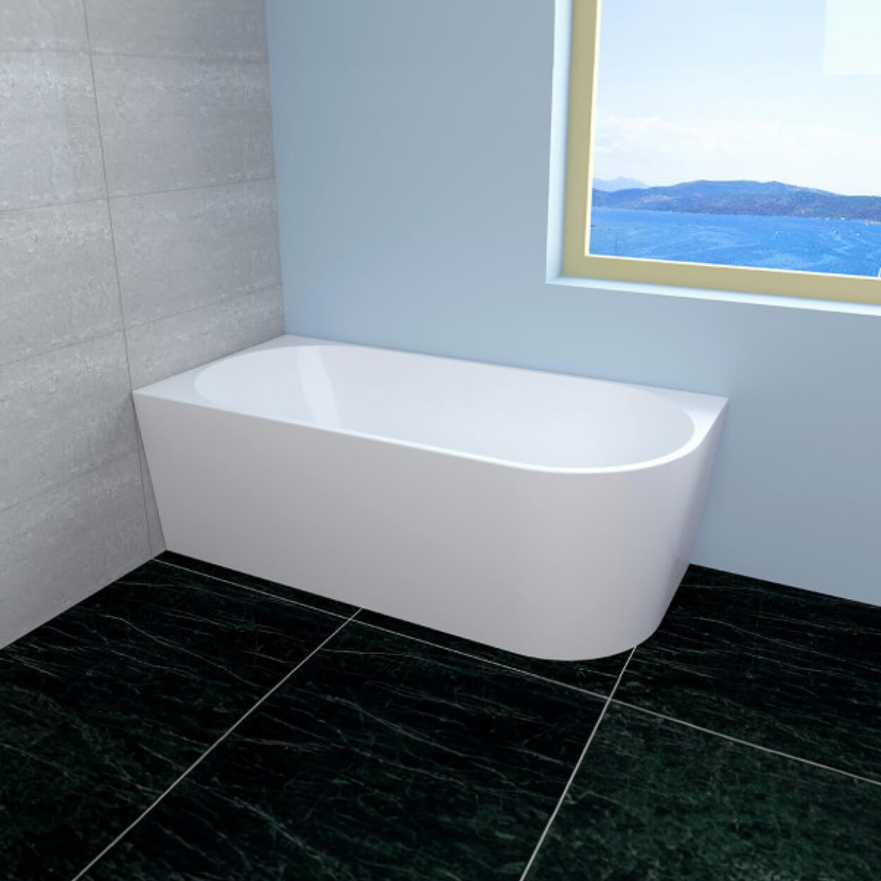 Roma Duchess Freestanding Oval Back to Corner 1500mm Bath Tub BTA-G1500 