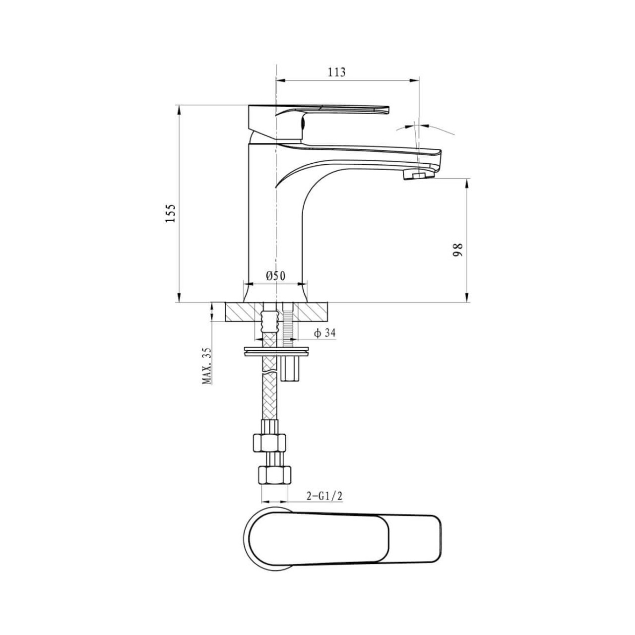  Argent Pace Basin Mixer 