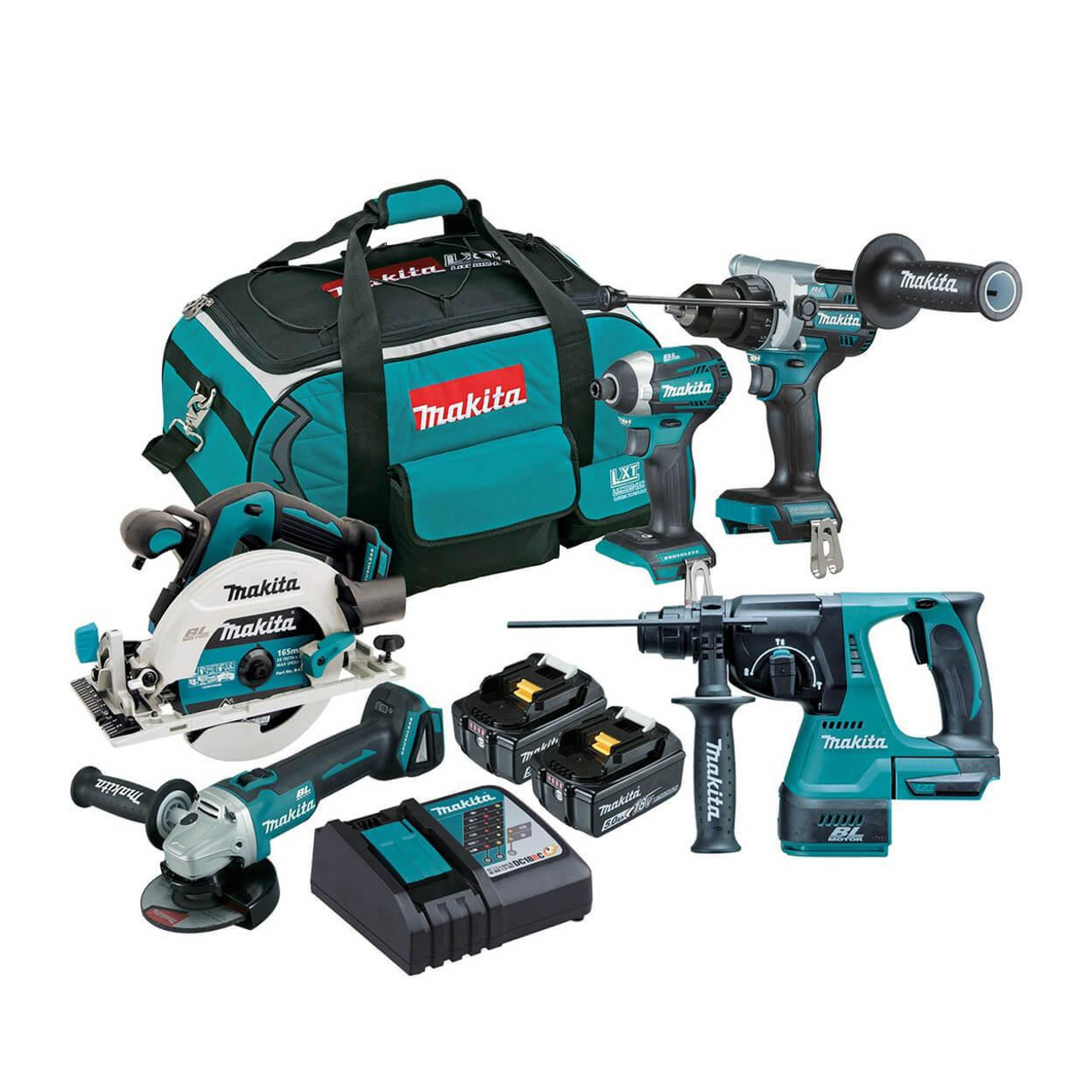  Makita 18V Brushless 5-Piece Cordless Power Tool Combo Kit 