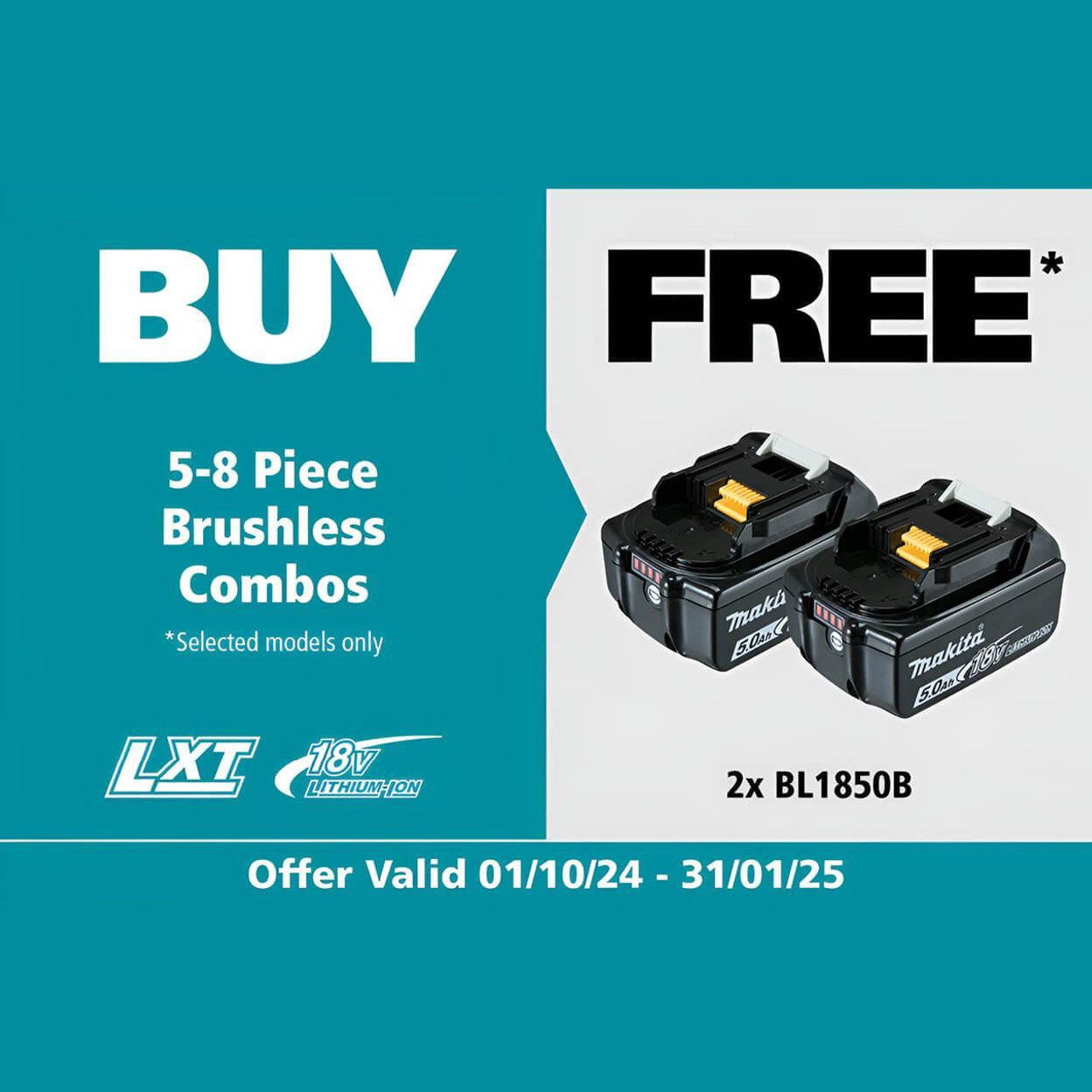  Makita 18V Brushless 5-Piece Cordless Power Tool Combo Kit 