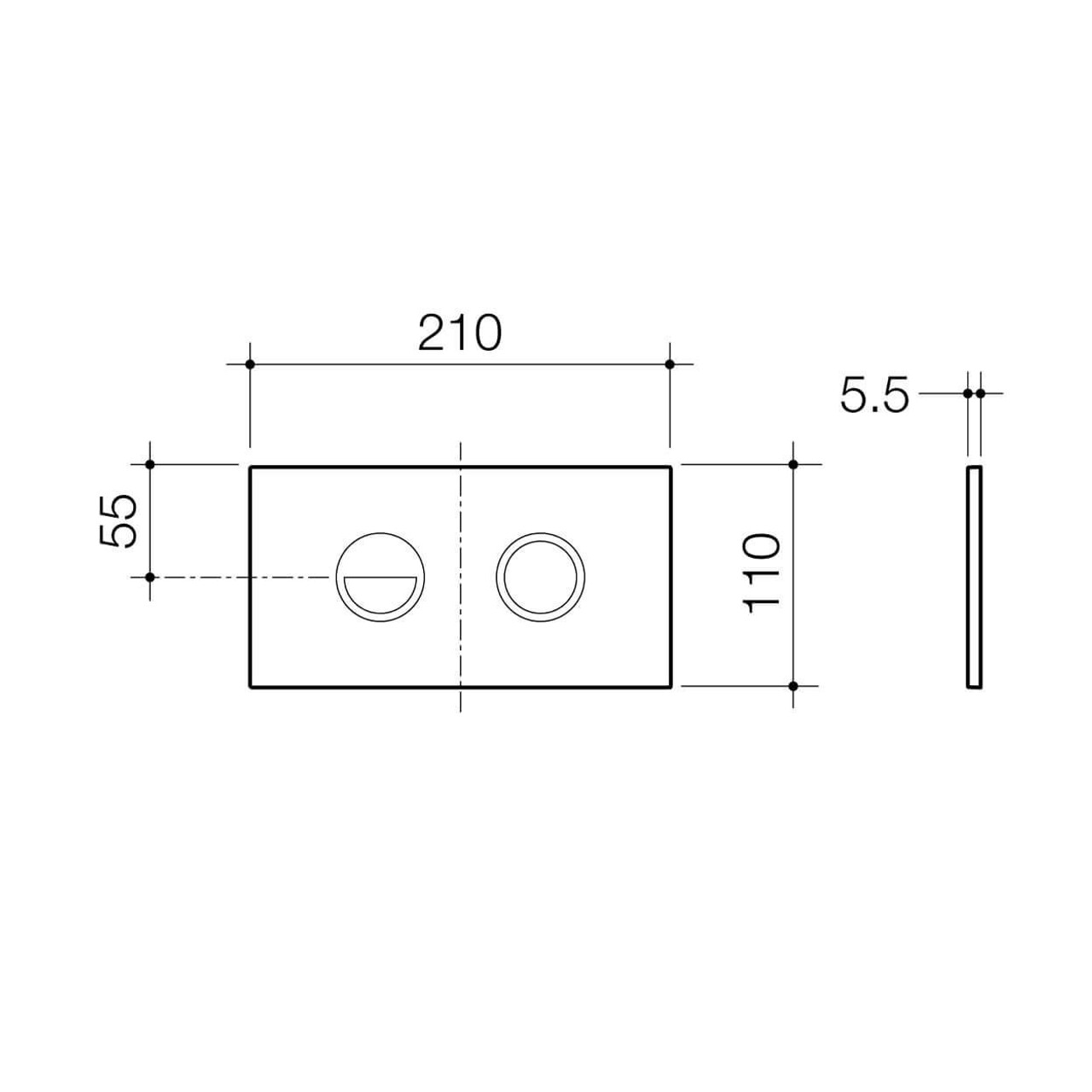  Caroma Invisi Series II® Round Dual Flush Plate & Buttons Matte Black 