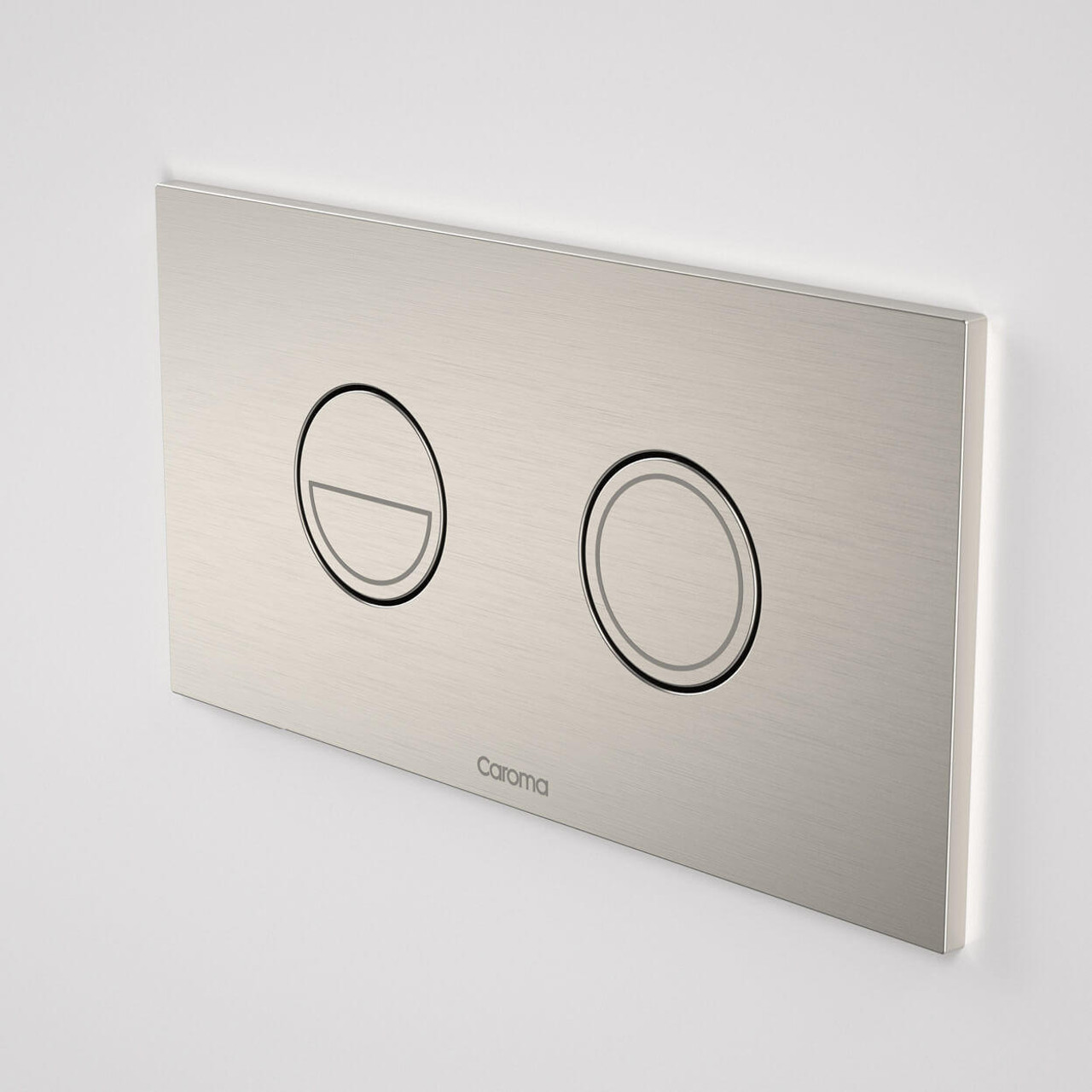  Caroma Invisi Series II® Round Dual Flush Plate & Buttons Brushed Nickel 