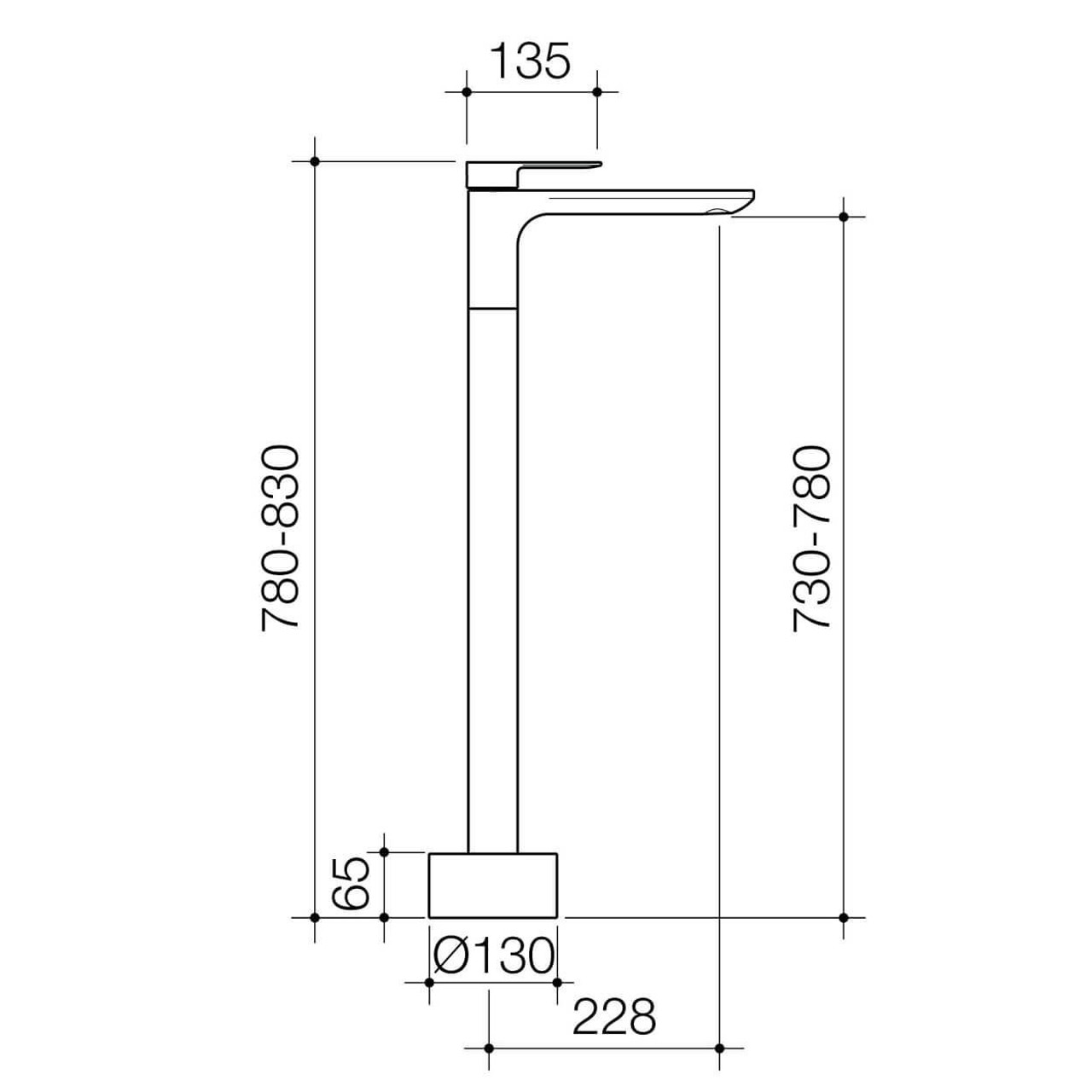  Caroma Urbane II Freestanding Bath Filler Chrome 