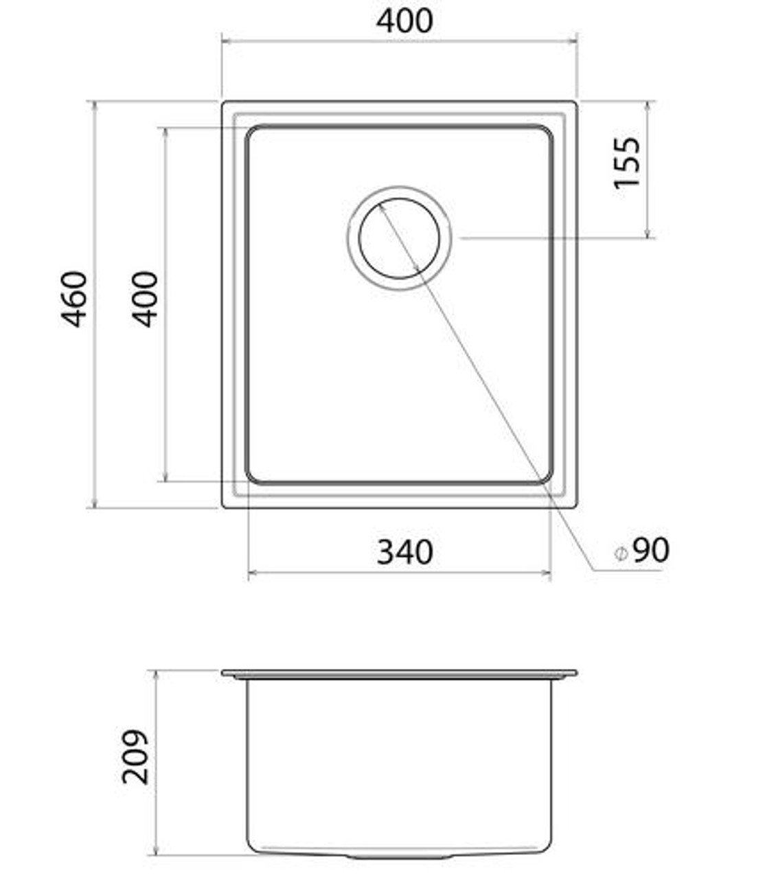  Caroma Compass single bowl CO0100  