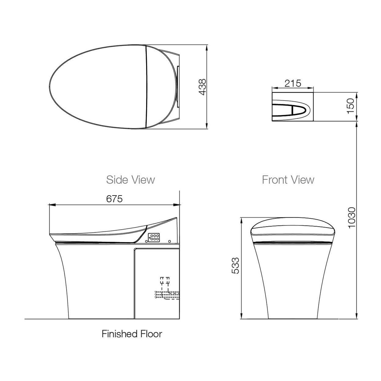  Kohler Veil Intelligent Wall Faced Toilet Suite 