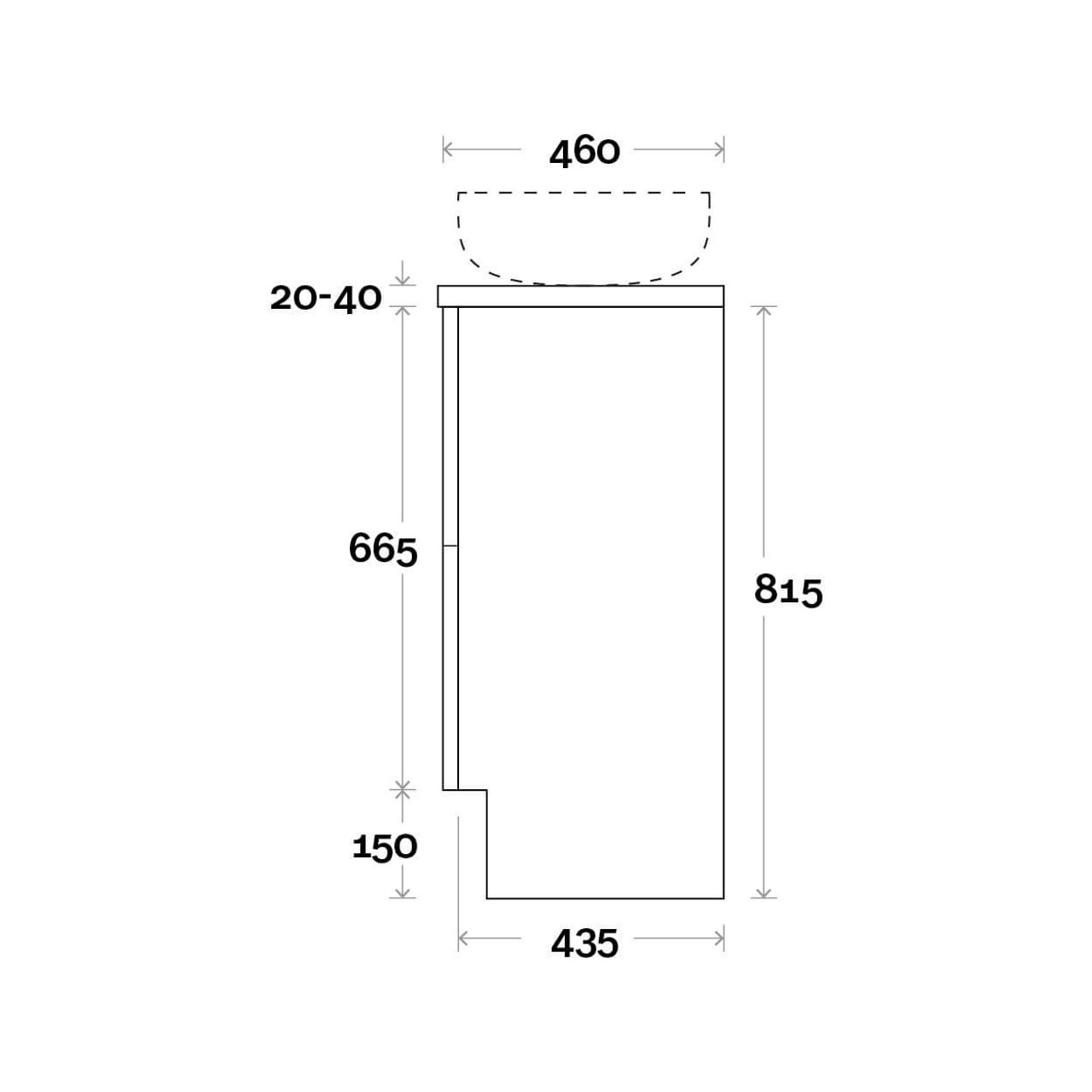  Marquis Marq 2 750mm Kick 1 Door 2 Right Hand Drawers Vanity 