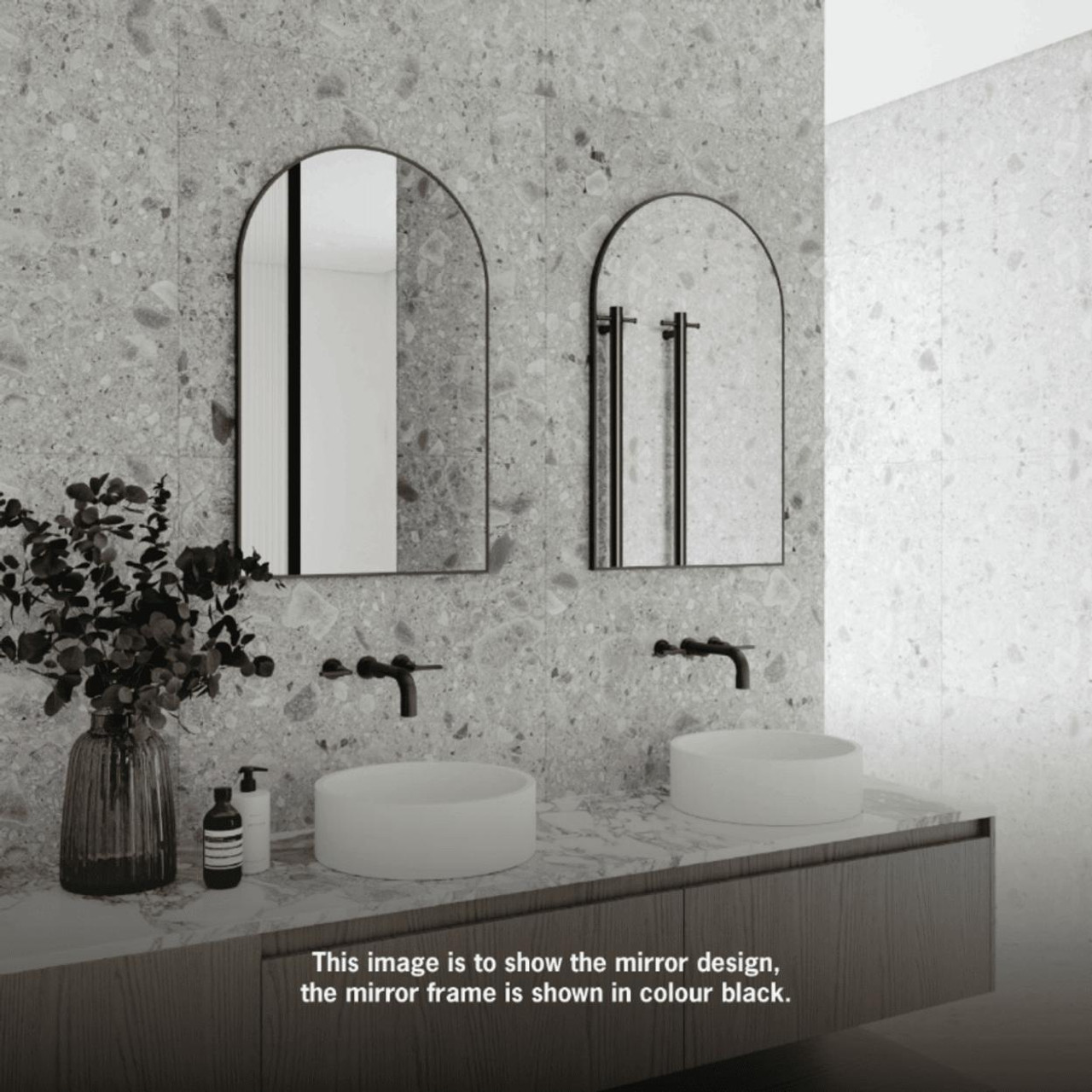 Thermo Group Thermogroup Ablaze Mirror Arch Juno Black Framed 500x800mm 