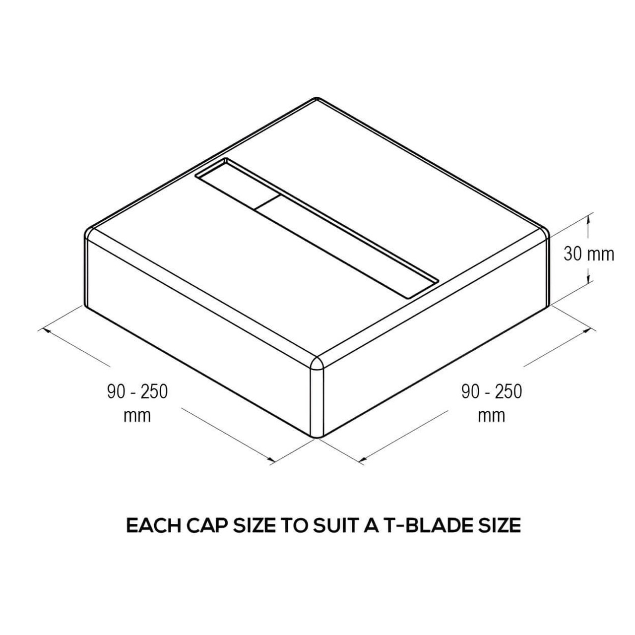  Vuetrade 316 Stainless Steel T-Blade Post Support Cap | Architectural Timber Post Finishing 