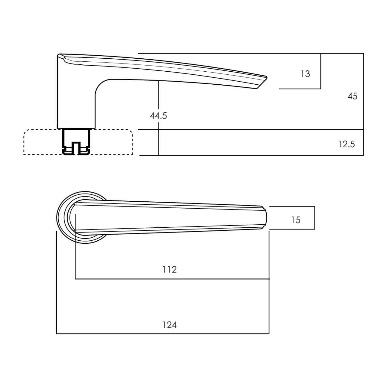 Lockwood Velocity Series 55mm Spire Lever Door Handle - Display Pack 