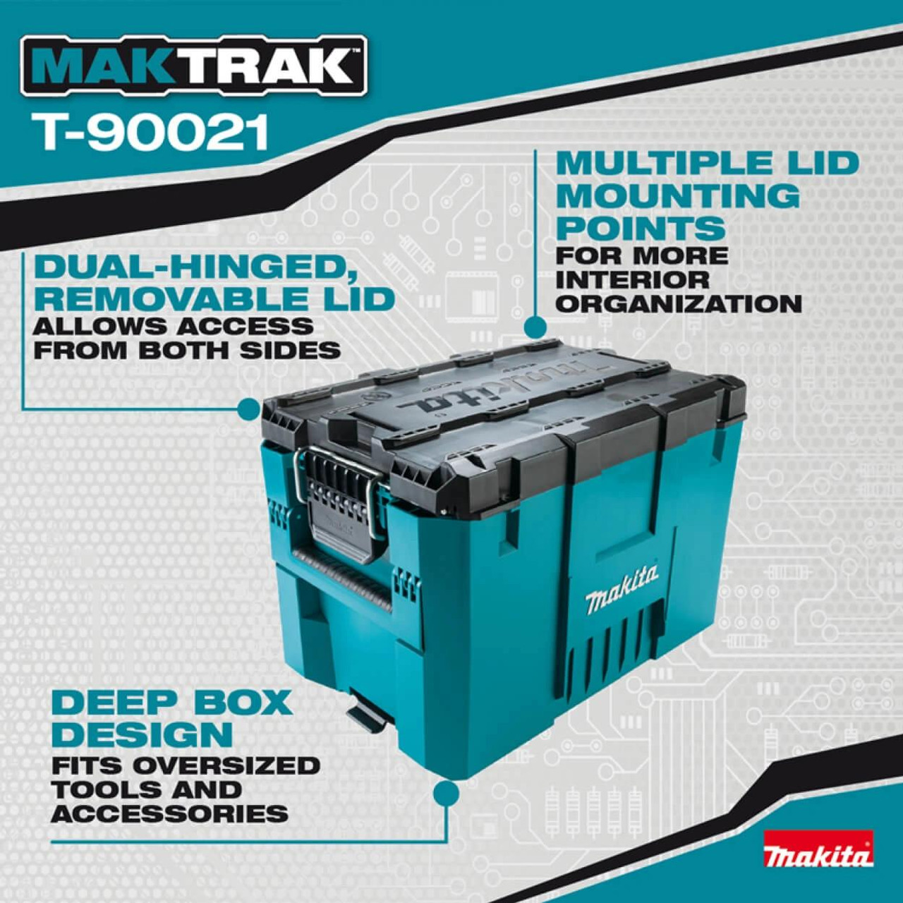  Makita MAKTRAK™ X-Large Extension Tool Box T-90021 - 45kg Capacity Modular Storage 