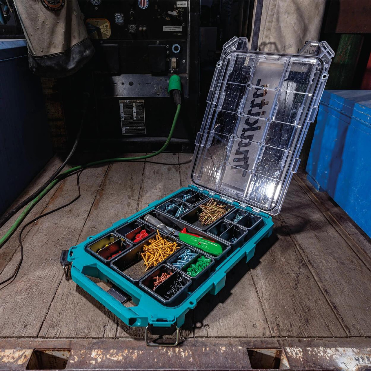  Makita MAKTRAK™ Low Profile Medium Organiser T-90059 - Compact Modular Storage with Clear Lid 