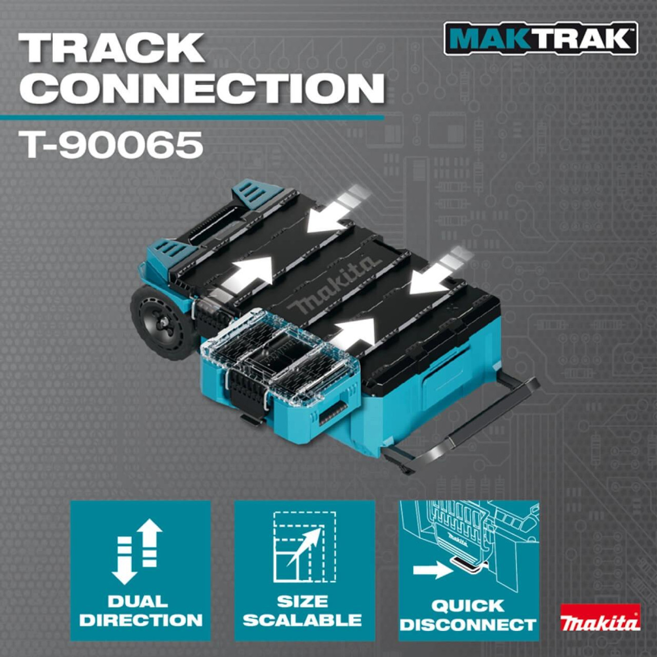  Makita MAKTRAK™ Deep Compact Organiser T-90065 - Rugged Storage for Small Tools & Parts 