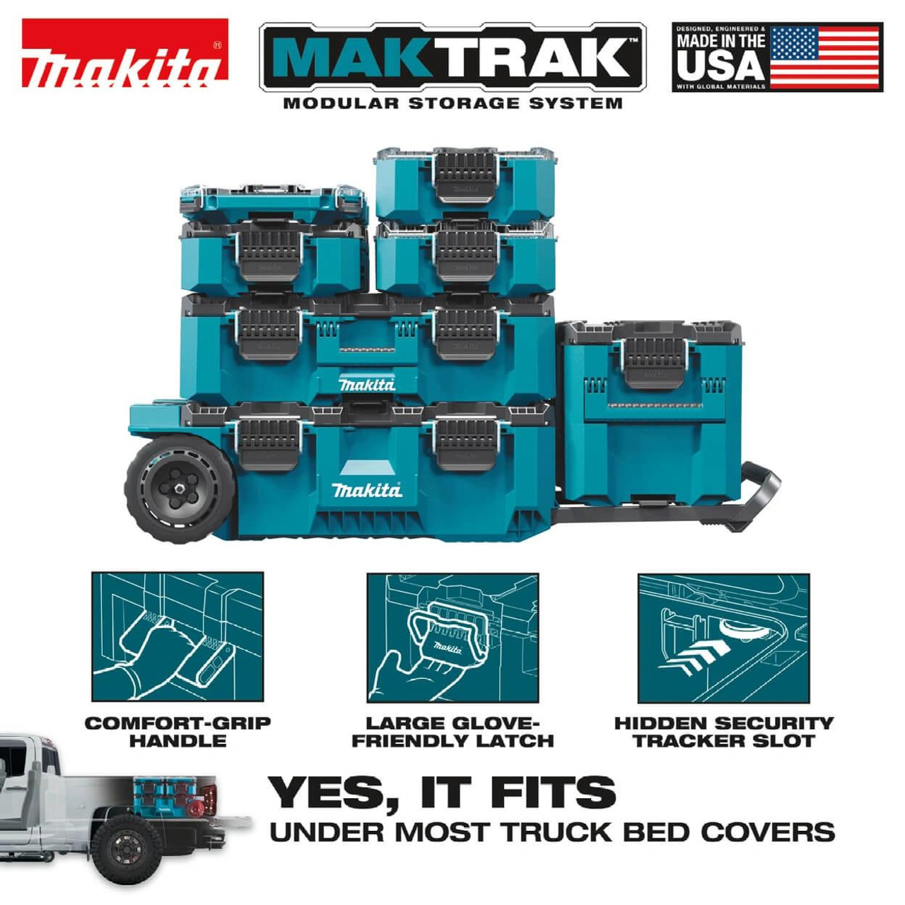  Makita MAKTRAK™ Deep Compact Organiser T-90065 - Rugged Storage for Small Tools & Parts 