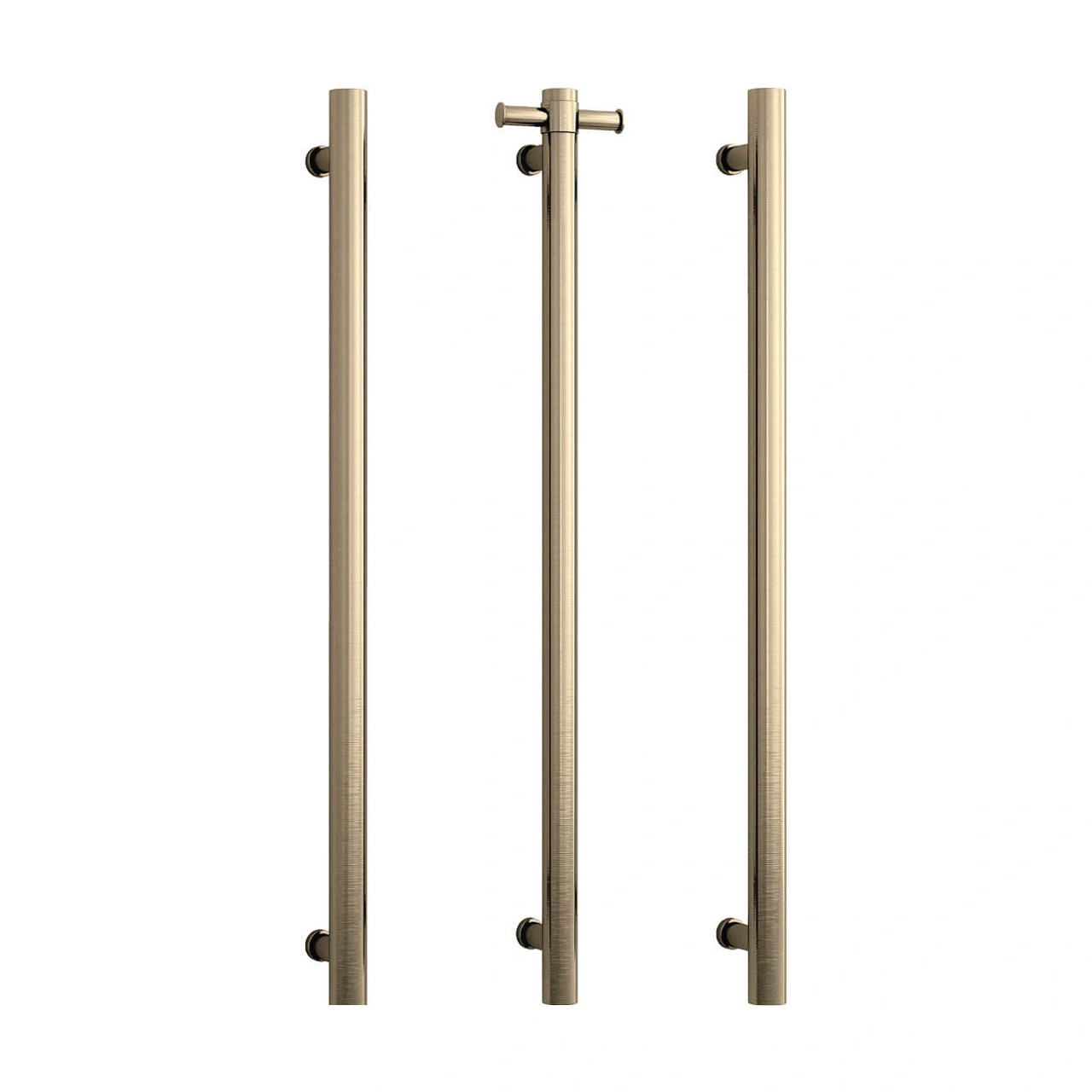 thermorail round 240v vertical single heated towel rail