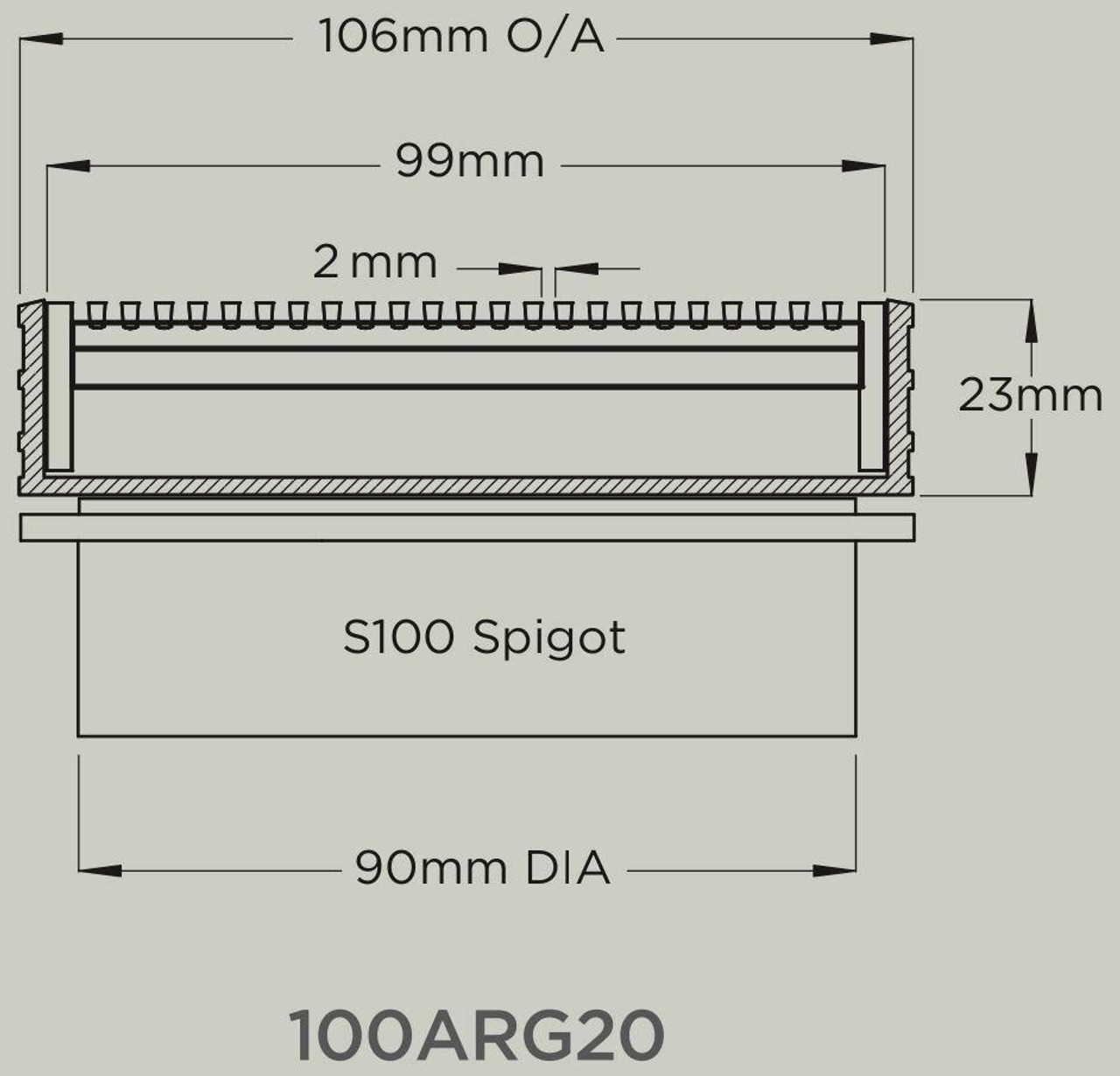 Stormtech 100ARG20-1000 Stormtech Stainless Steel Grate