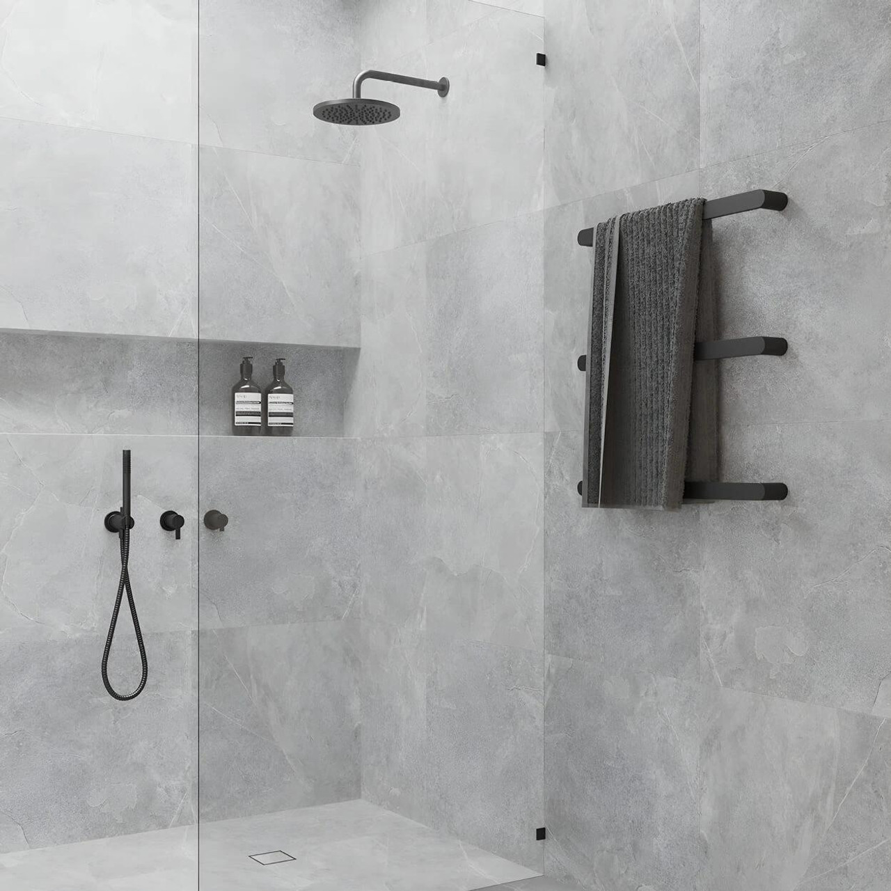  Thermorail Heated Towel Rail - Flat Pill Single Bar 632mm 