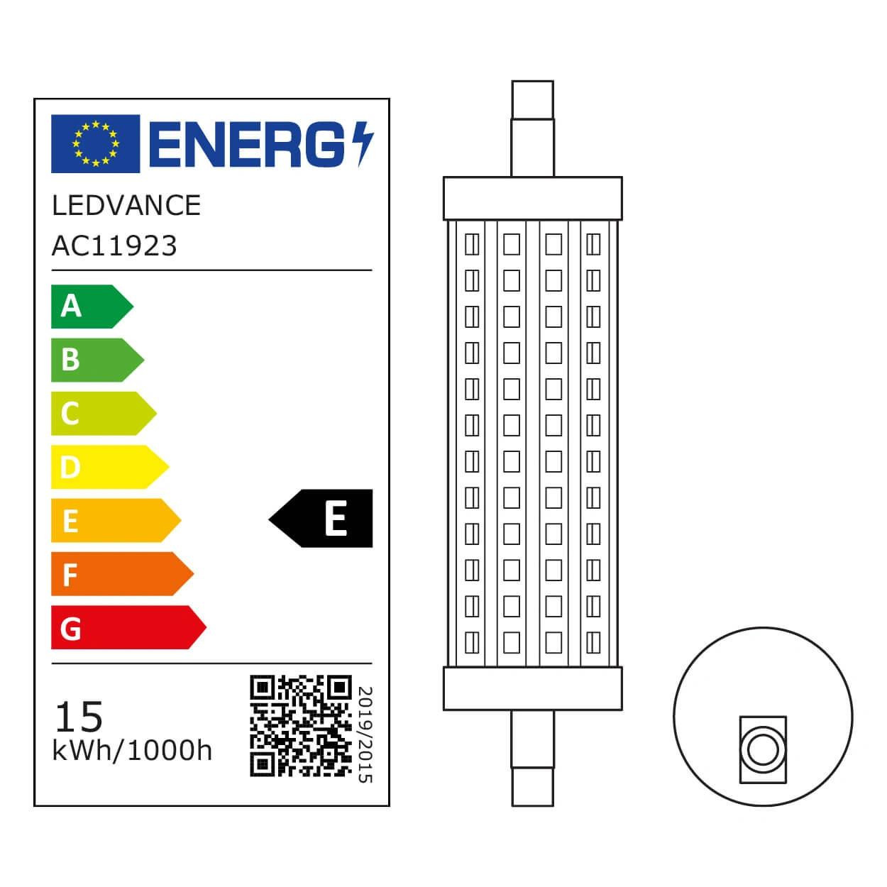  Ledvance Osram LED Lamp - 15W R7s 118mm Warm White 
