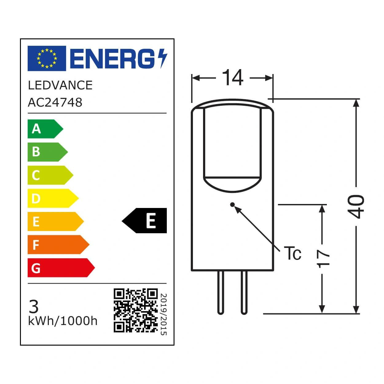  Ledvance Osram G4 LED Lamp - 2.6W 2700K Warm White 