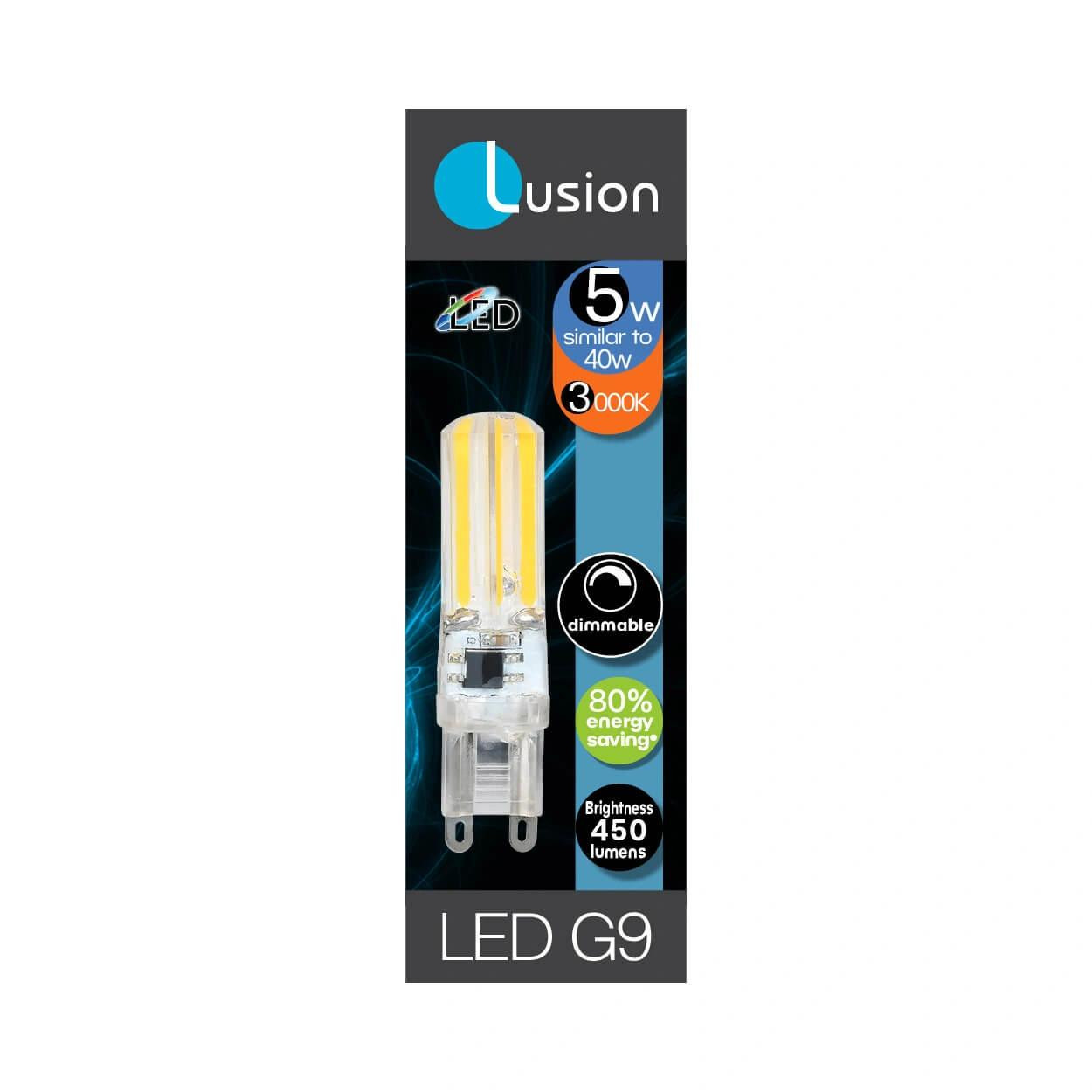  Lusion G9 Led Lamp - 5W Dimmable Clear Finish 