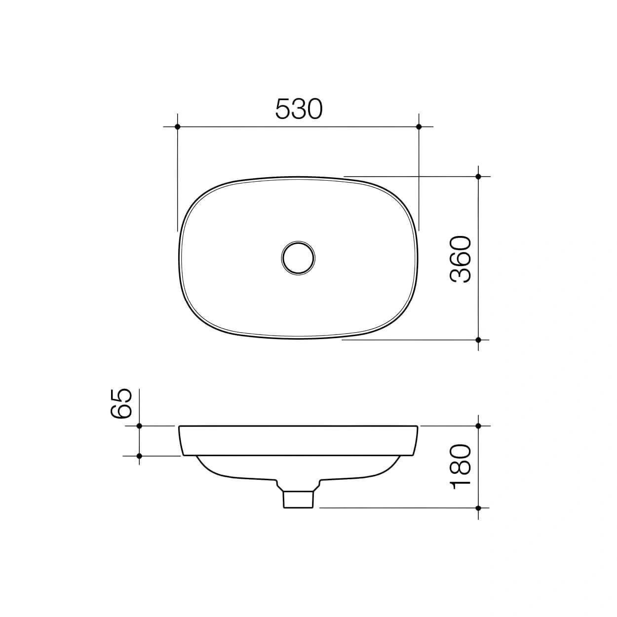  Caroma Contura II Inset Basin 530mm Matte White 