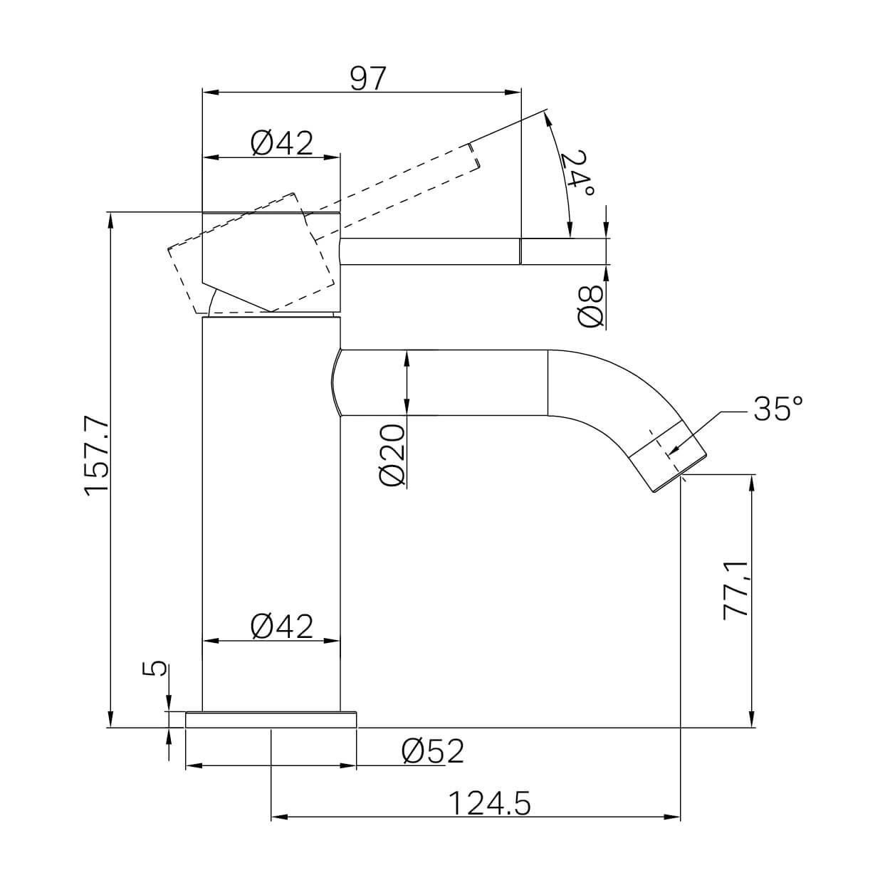 Nero Tapware Nero Zen SS316L Basin Mixer 